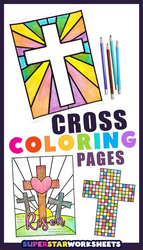 Therapeutic & Mindful Cross Coloring