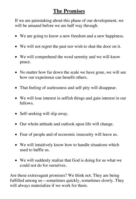 Tips for Internalizing and Living the AA Promises