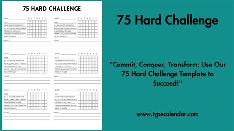 Tips for Personalizing Your 75 Hard Printable
