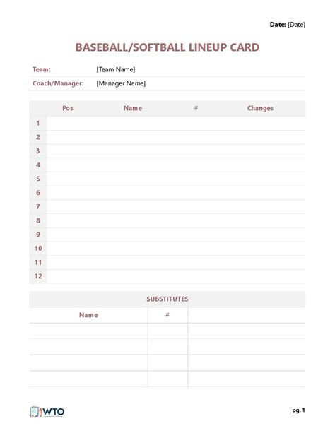 Tips for Personalizing Your Baseball Lineup Card Printable