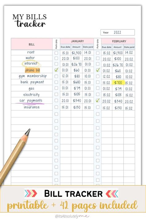 Tips for Personalizing Your Free Printable Bill Tracker