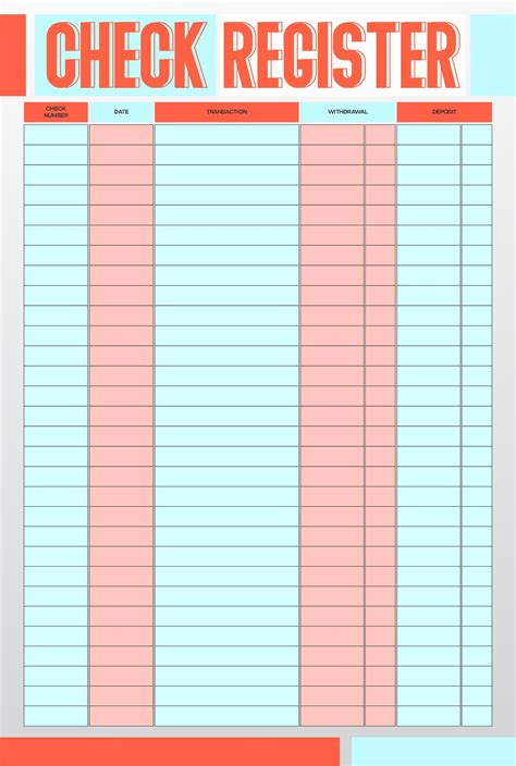 Tips for Personalizing Your Large Printable Check Register