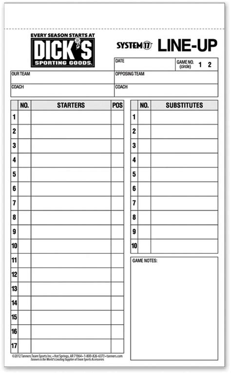 Tips for Personalizing Your Printable Lineup Card