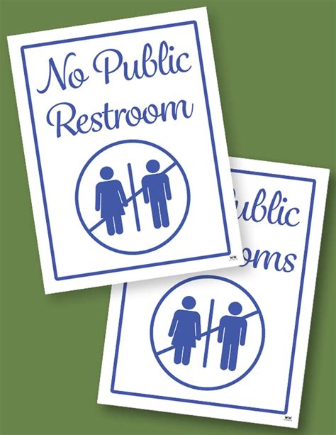 Tips for Personalizing Your Printable No Public Restroom Sign