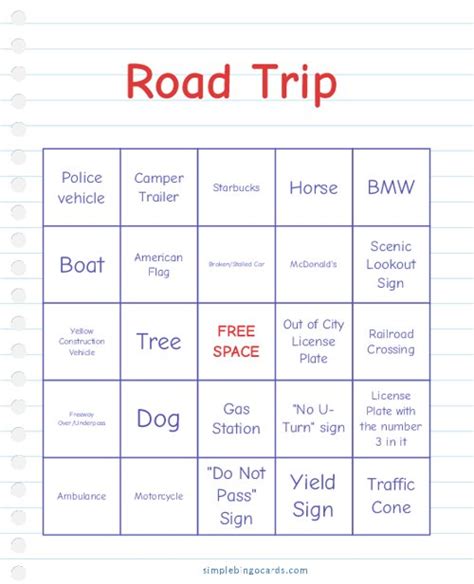 Tips for Personalizing Your Printable Road Trip Bingo Experience