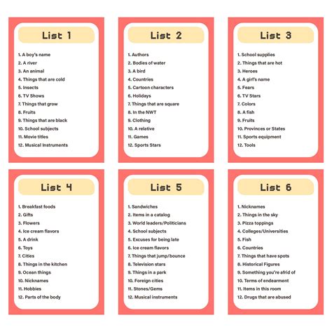 Tips for Personalizing Your Printable Scattergories Game