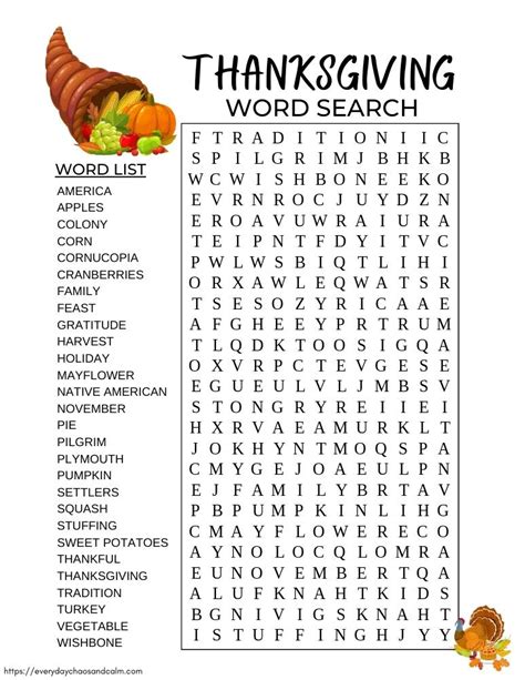 Tips for Personalizing Your Printable Thanksgiving Word Search