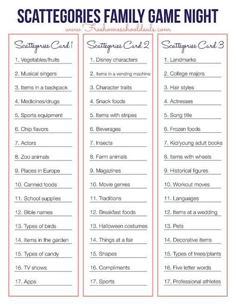 Tips for Personalizing Your Scattergories Game (with Printables)