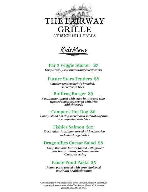 Tips for Printing Your Fairway Grill Menu