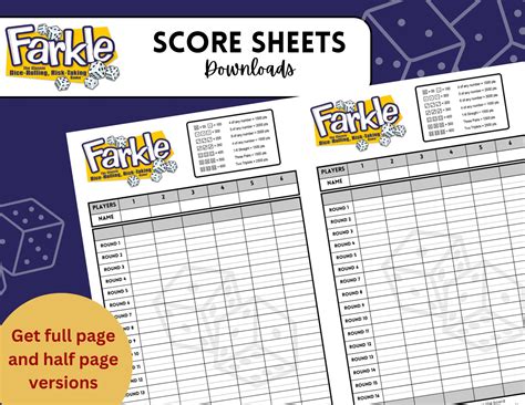Travel-Ready & Compact Farkle Score Sheets