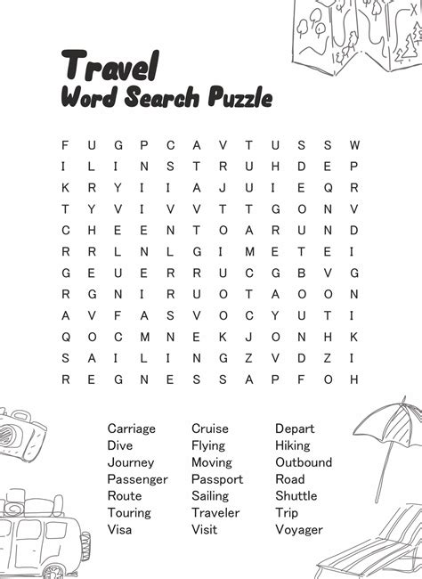 Travel & Vacation Themed Word Searches