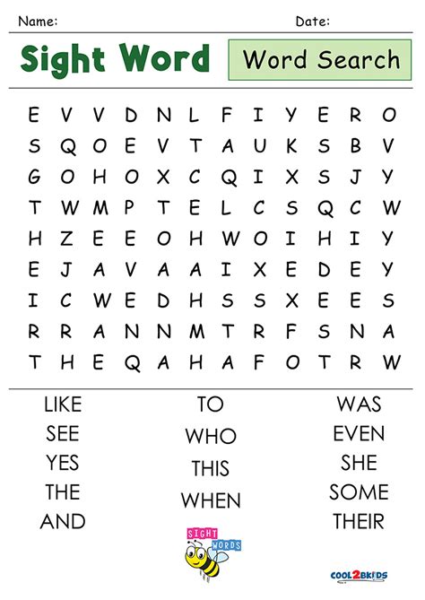 Treasure Hunt! Where to Find & Create Your Own Kindergarten Word Search Puzzles Printable