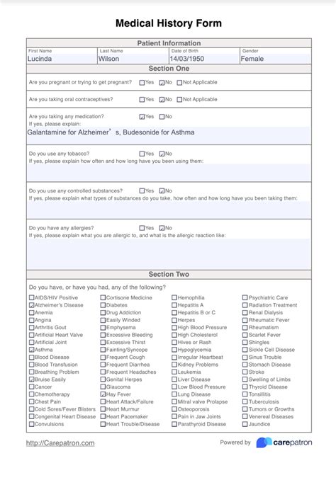 Types of Printable Medical History Forms: Finding Your Perfect Match