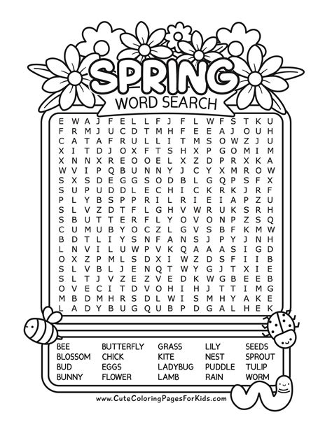 Unearthing the Joy: Different Kinds of "Word Search Printable Spring" Puzzles