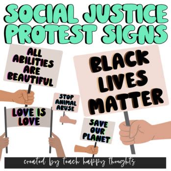 United We Stand: Social Justice & Equality Printable Protest Signs