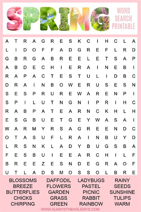 Unleash Spring Fun: The Ultimate Guide to Your Perfect Springtime Word Search Printable