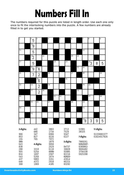 Unleash the Variety: Exploring Different Types of Printable Number Fill-In Puzzles