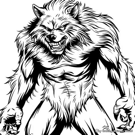 Unleash Your Inner Beast: Action-Packed & Fierce Werewolf Coloring Pages Printable