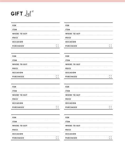 Unlocking Perfect Gifts: Wishlist & Preference Template Printables