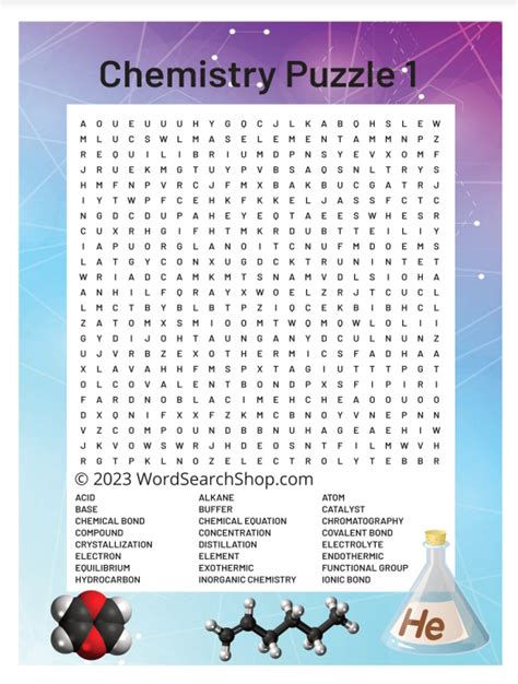 Unlocking the Secrets of Chemistry Word Searches Printable