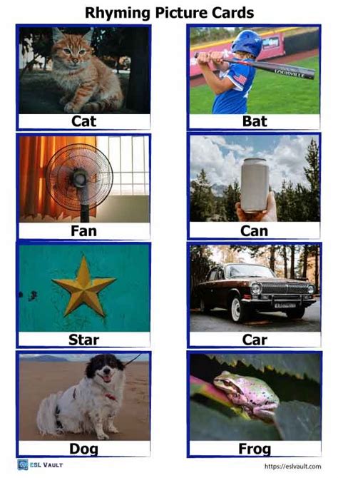 Visual Wonders: Rhyming Picture Cards & Matching Printables