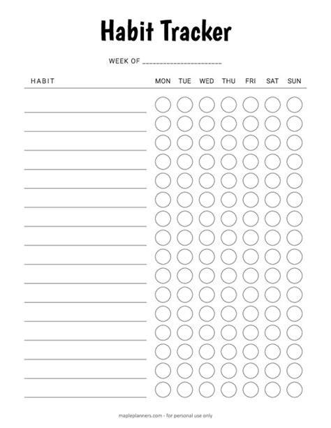 Weekly Wins: Focused Weekly Habit Tracker Printables