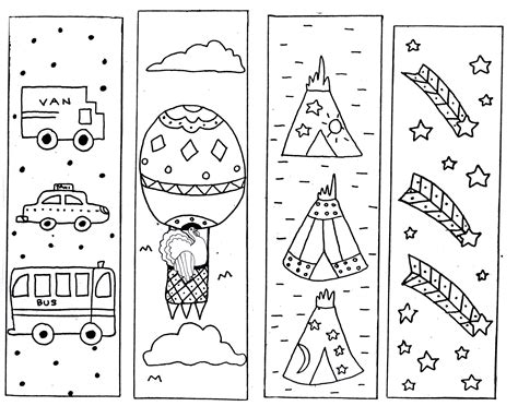 Whimsical & Fun Bookmark Printables to Color