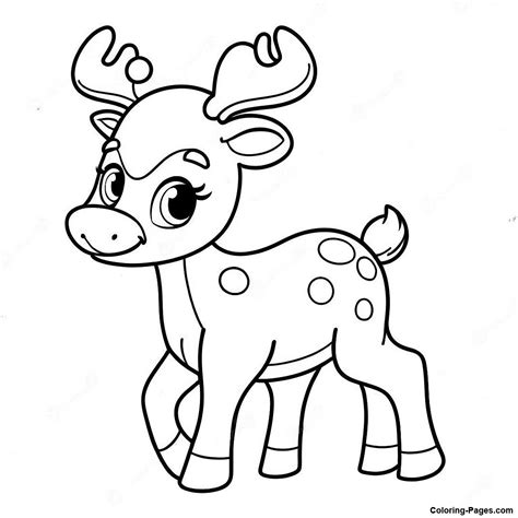 Whimsical Wonders: Cute & Cartoon Deer Coloring Pages