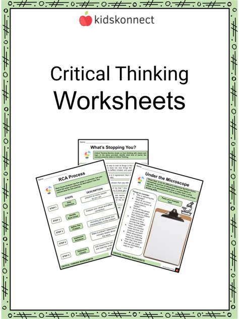 Worksheets for Critical Thinking & Discussion: Fostering Deeper Understanding