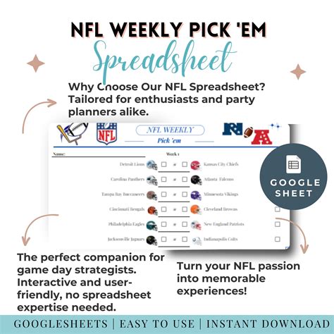 Your Arsenal of Templates: Diving Deep into Pick'em NFL Printable Varieties