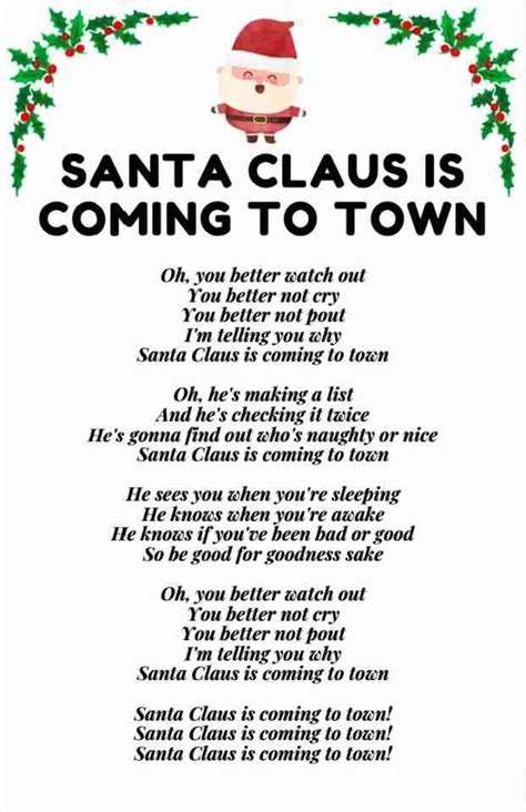 Your Essential Collection: Christmas Carol Lyrics Printable Categories