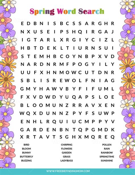 Your Go-To Categories for Free Printable Spring Word Searches