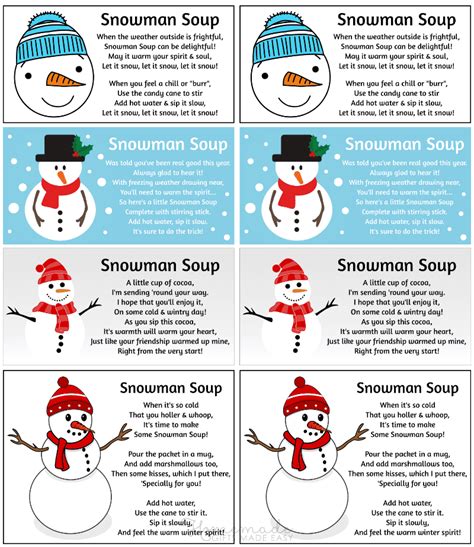 Your Go-To Snowman Soup Printables for Gifting & Giving