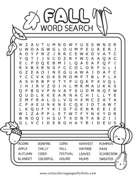 Your Ultimate Collection of Free Fall Word Search Printables